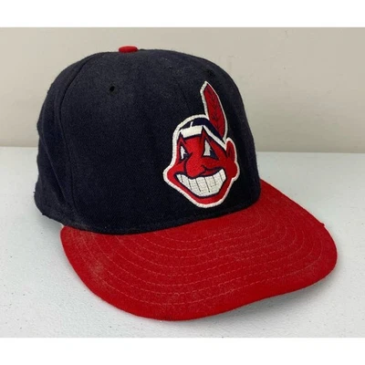 VTG New Era 5950 Diamond Collection MLB Cleveland Indians wool fitted hat 6 3/4 - Image 1 of 4