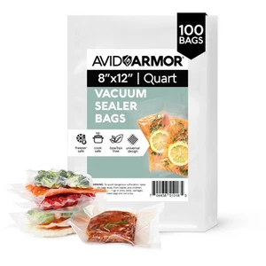 Vacuum Sealer Bags Quart 8x12 Inch 100 Pack for Food Saver, Seal a Meal Vacuu... - Picture 1 of 7