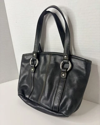 Bolso de Hombro de Cuero Negro Fossil Y2K Pequeño Bolso Cartera Anillo Herrajes  Foto 1 de 4