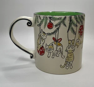 2023 Eli + Ana Handmade Ceramics Cats On Christmas Tree Coffee Mug. - Picture 1 of 7