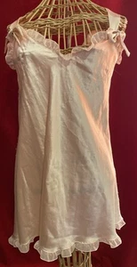 VALENTINO INTIMO Pale Peach Pink Satin Babydoll Nightgown Size S - Picture 1 of 7