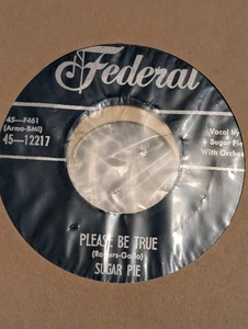 RARE R&B Hank & Sugar Pie Please Be Mine / I'm So Lonely Federal 12217 1955 NM - Bild 1 von 2