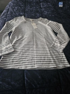 Grey & White Long Sleeve Top Size 14 Falmer - Image 1 of 4