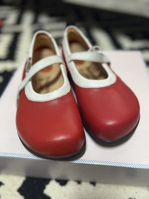Birkenstock 脚印 皮革 Mary Jane 红色/白色 EU 37 / 240 毫米 美国 6 - 6.5 — 第 1/4 张图片