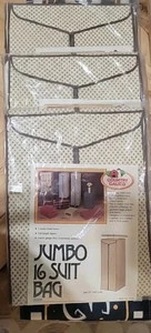 VTG New Quilted Closet Organizer Matched Set 2 Jumbo Dress Bags + 1 Suite Bag - Picture 1 of 6