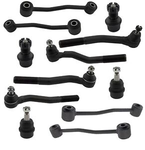 12 Pc Tie Rod Ends Lower Upper Ball Joints Sway Bars Kit for Jeep Grand Cherokee