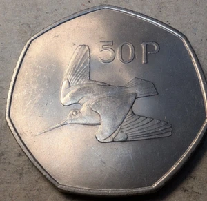 Ireland 50 pence 1970 woodcock - Picture 1 of 2