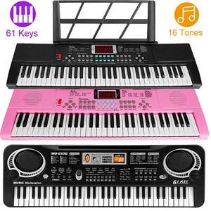 Digital Music Piano Keyboard 61 Key Portable Electronic Instrument Organ w/ Mic - Picture 1 of 28