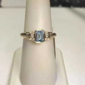 2Ct Emerald Cut Simulated Aquamarine Bezel Wedding Ring 14k Yellow Gold Plated - Picture 1 of 4