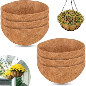Zeedix 6Pcs 14 Inch Coconut Liners for Planters, round Hanging Basket Liners - Picture 1 of 12