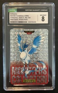 Pokemon Articuno Prism 144 Bandai Carddass Japanese Green Card Part 2 CGC 8 Holo - Picture 1 of 3