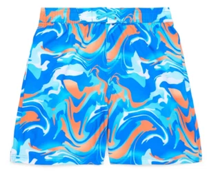 Wonder Nation Boys S 6-7 Print Board Shorts with UPF50+, 7” Inseam Blue Charm - Picture 1 of 3