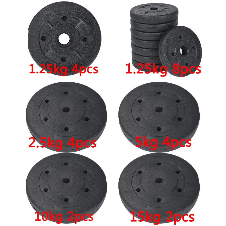 Weight Plates Set Free Dumbbell Vinyl 1 inch Standard 5kg/10kg/15kg Gym Barbell - Image 1 of 4