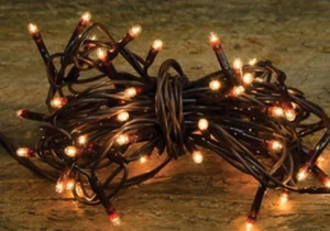 Warm White Micro Lights, 100 Count, Brown Cord, Teeny Lights - Picture 1 of 2
