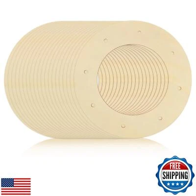 LOYORTY 20 PIEZAS Forma de corona de madera de 10 pulgadas, anillos de corona de madera de 2,5 mm de grosor para Foto 1 de 4