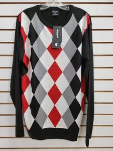 Ablanche by Regal Wear Argyle Sweater Size XL Red Grey Black New With Tags - Picture 1 of 5