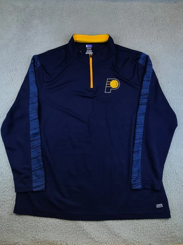 Indiana Pacers Pullover Men's 2XL Blue 1/4 Zip Mock Neck Sweater NBA TX3 Cool Cover