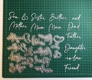 Large 26pcs Family Sentiments Die Set - Mum - Dad - Son - Daughter - In-Law - Picture 1 of 3