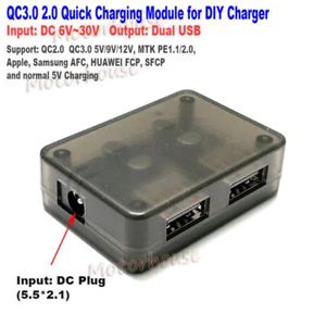 QC3.0 2.0 Dual USB Quick Charging Module Fast Charger Board 5V Car Phone Charger - Picture 1 of 8