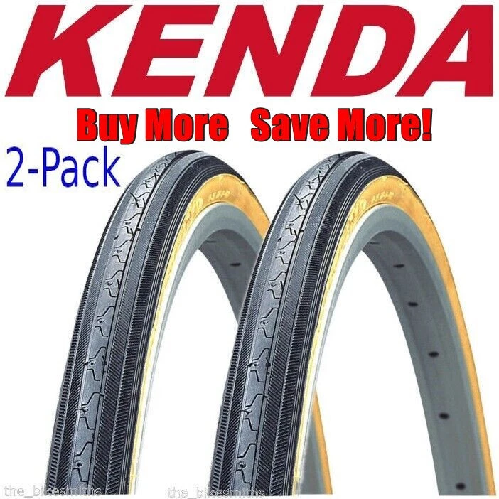 2PACK Classic KENDA K35 Gumwall 27x1-1/4" Road Bike Tires 27" Pair 32-630 ISO