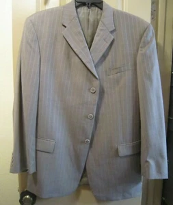 SZ 42R KENNETH COLE NY LT BROWN STRIPED WOOL SUIT JACKET BLAZER SPORTCOAT, EUC - Picture 1 of 10