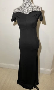 Hof Black Off Shoulder XS/S Formal Evening Gown Party Dress Maxi Short Sleeve - Picture 1 of 9
