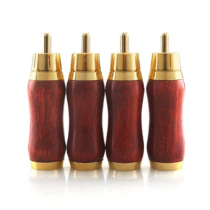 4 piezas enchufe RCA de sándalo rojo enchapado en oro para conector de cable RCA de audio HIFI - Imagen 1 de 6