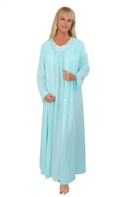 Shadowline Nightgown and Robe Set Women's Long Silky Nylon Sleepwear Pajamas - Image 1 of 4