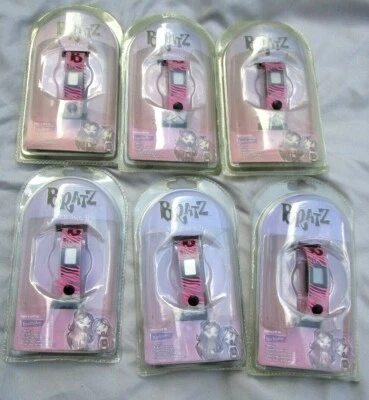 Bratz LED Digital Light Pink Zebra Adjustable Band Wrist Watch Set of 6-New! - Image 1 of 3