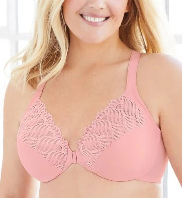 Sutiã Glamorise PINK BLUSH Elegance Fecho Frontal T-Back Wonderwire, EUA 34F, Reino Unido 34E - Imagem 1 de 4