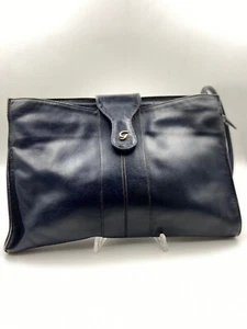 Women's handbag | 80s handbag | leather shoulder bag | blue leather bag - Picture 1 of 7