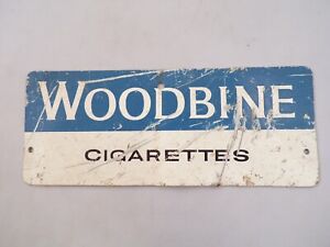 Vintage WOODBINE CIGARETTES SMOKING  SHOP ADVERTISING METAL SIGN