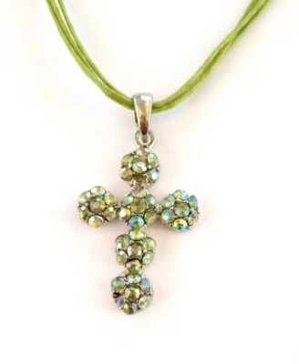 Halskette Kreuz Grün - Bild 1 von 2