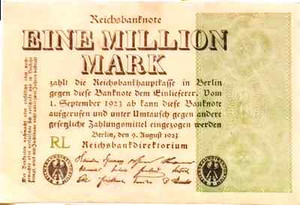 1923 Germany Weimar Republic 1.000.000 / 1 million Mark banknote