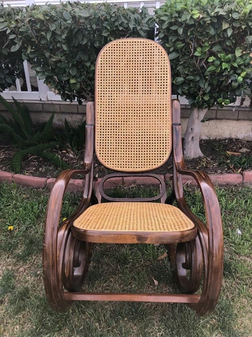 Vintage Bentwood Wicker Cane Wood Rocking Chair Cover