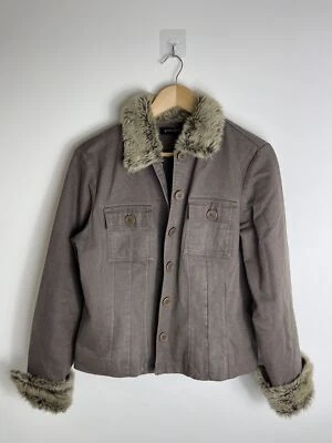 Fleece Denim faux fur Jacket Size 10 - Image 1 of 4
