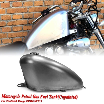 Tanque de combustible hecho a mano para motocicleta 12L para Yamaha Virago XV400 XV535 con tapa de gasolina MO Foto 1 de 4