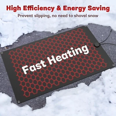 Alfombra de fusión de nieve con calefacción AC120V escalera exterior invierno alfombra de eliminación de hielo 30x48 pulgadas Foto 1 de 4