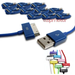 10 6FT USB DATA POWER CHARGER CABLES DOCK CONNECTOR APPLE IPAD IPHONE IPOD BLUE - Photo 1/1