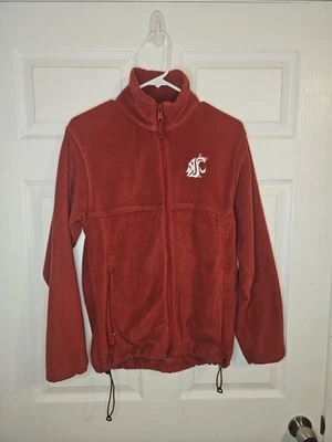 Columbia Washington State WSU Cougars Red Full Zip Fleece Jacket Mens S Small - Image 1 of 4