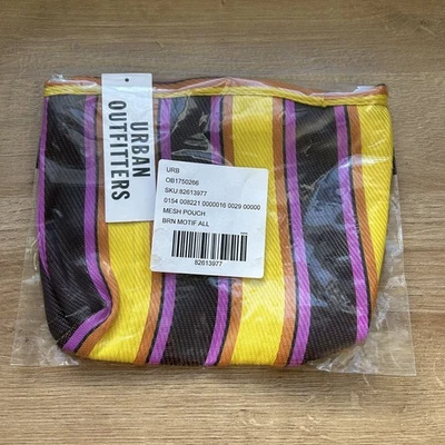 Urban Outfitters UO коричневый желтый в полоску сетки мешок новый - Изображение 1 из 4