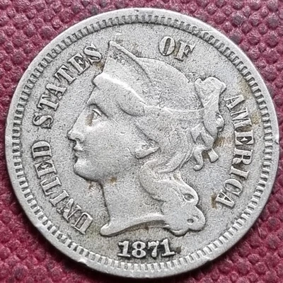 1871 Three Cent Piece 3c Nickel Better Grade #96671 - Image 1 of 2