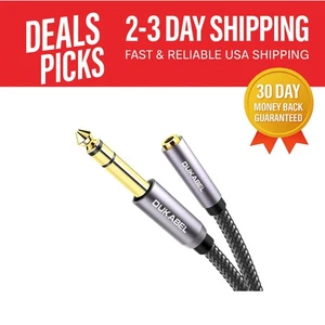 1/4 to 1/8 inch Jack Adapter - Braided Stereo Audio Cable (12 inch) - Photo 1 sur 10