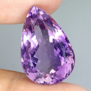 Pear Unheated Purple Amethyst Uruguay 22.36ct 22x14.5mm No USA Import Fees - Picture 1 of 13