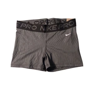 Nike Women's Pro Tight Fit 3" Inseam Yoga Bike Shorts Size L Gray NWT FREE S&H - Picture 1 of 2