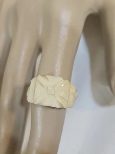 Vintage Knochen Ring Größe 6 - Bild 1 von 6