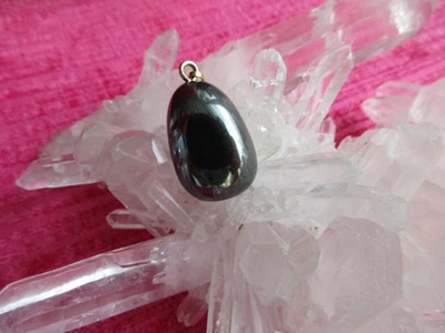 glänzender Hämatit Heilstein- Kettenanhänger - Bild 1 von 2