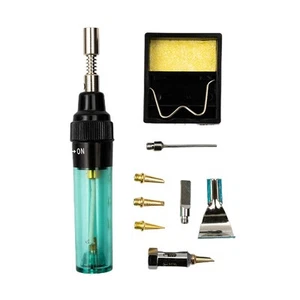 Butane Gas Soldering Iron Cordless Welding Torch Pen Tools + Accessory Set - Picture 1 of 8