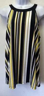 Camiseta regata listrada Torrid tamanho 00 12 gola alta feminina malha estúdio - Imagem 1 de 4