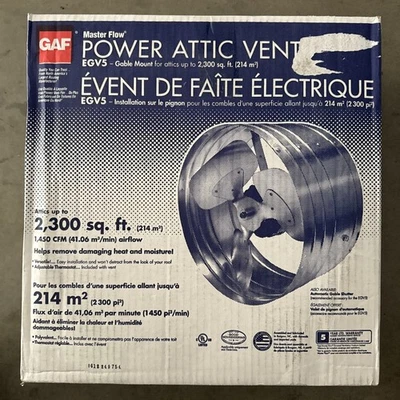 Ventilador de ático GAF Master Flow 1450 CFM eléctrico montaje a dos aguas EGV5 plateado Foto 1 de 4